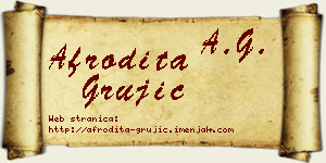 Afrodita Grujić vizit kartica